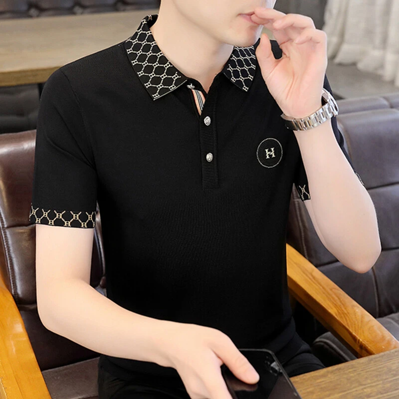 【高品质 Polo领】2025夏季男士时尚潮流休闲百搭条纹冰麻短袖T646A