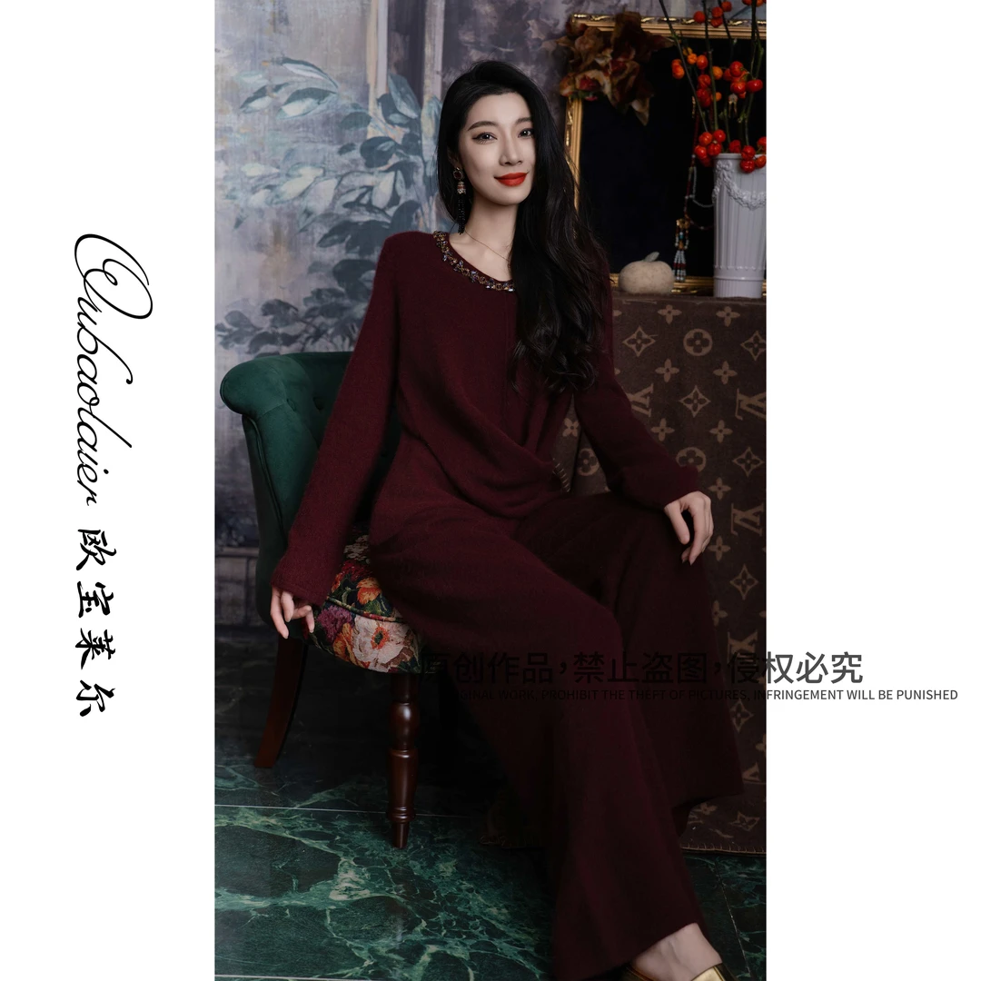 2025新款高定气质显瘦羊绒套装8126-3707-1