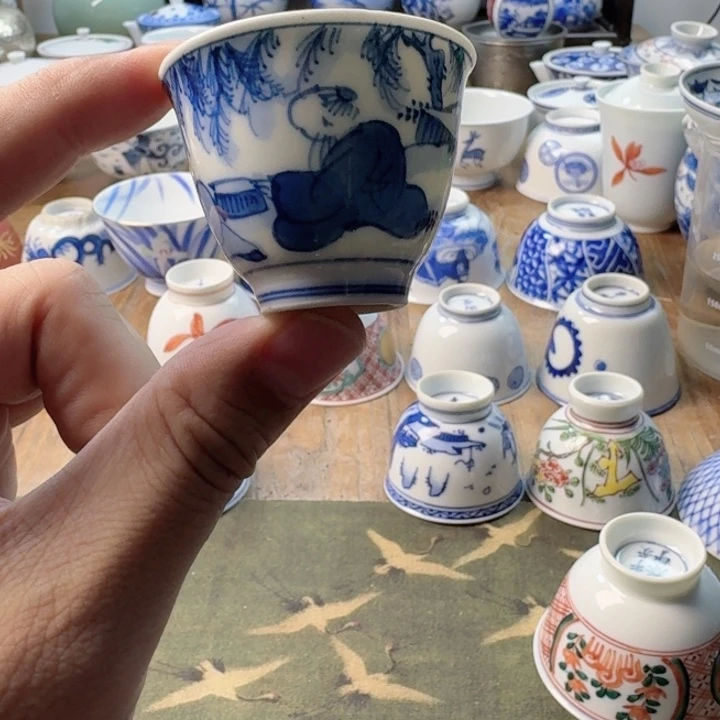 石***堂青花瓷器杯子茶具