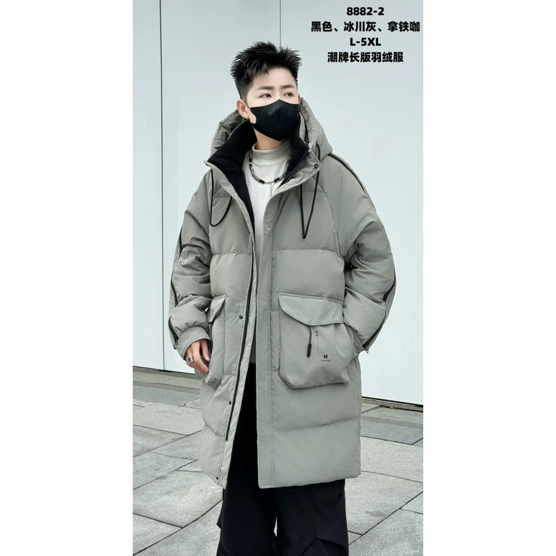 【8882-2】潮牌男士长款棉服
