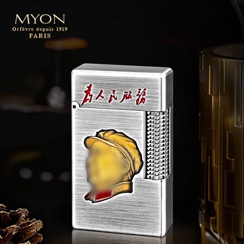 MYON爵士待机王勉牌M9教员包银鎏金珐琅彩工艺打火机