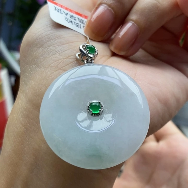 翡翠银S925镶嵌颈饰吊坠23