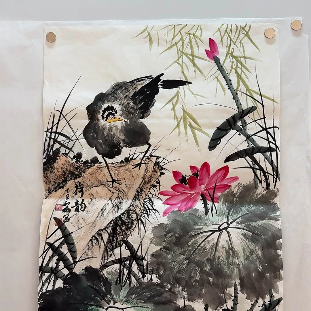 国画邓利梅带合影视频