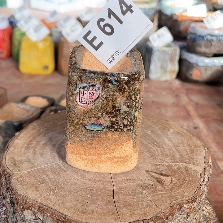 紫砂花盆小白孤品 匣钵土 高方 内口3
