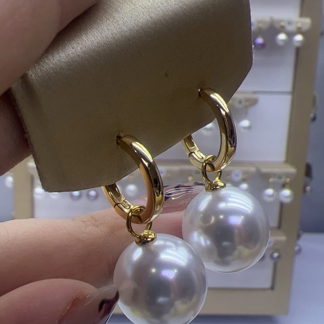 淡水珍珠耳饰银S925镶嵌