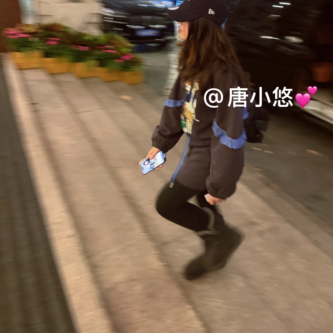 【唐小悠】超洋气灰色卫衣套装