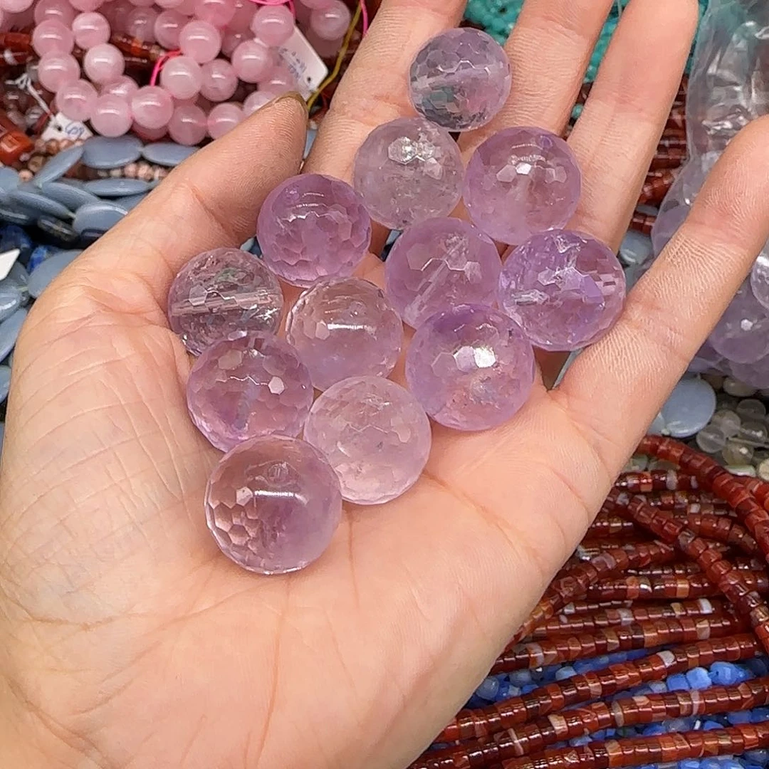 玛瑙/玉髓合金珠宝半成品紫水晶16-18mm4颗02