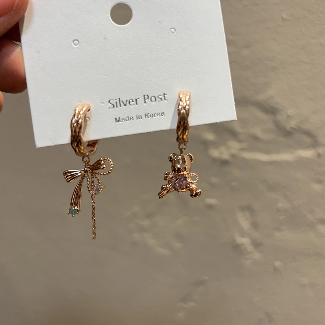 铜合金耳饰 设计AB蝴蝶结卡通耳钉R707