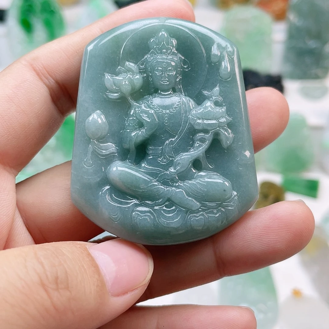 翡翠颈饰未镶嵌大势至