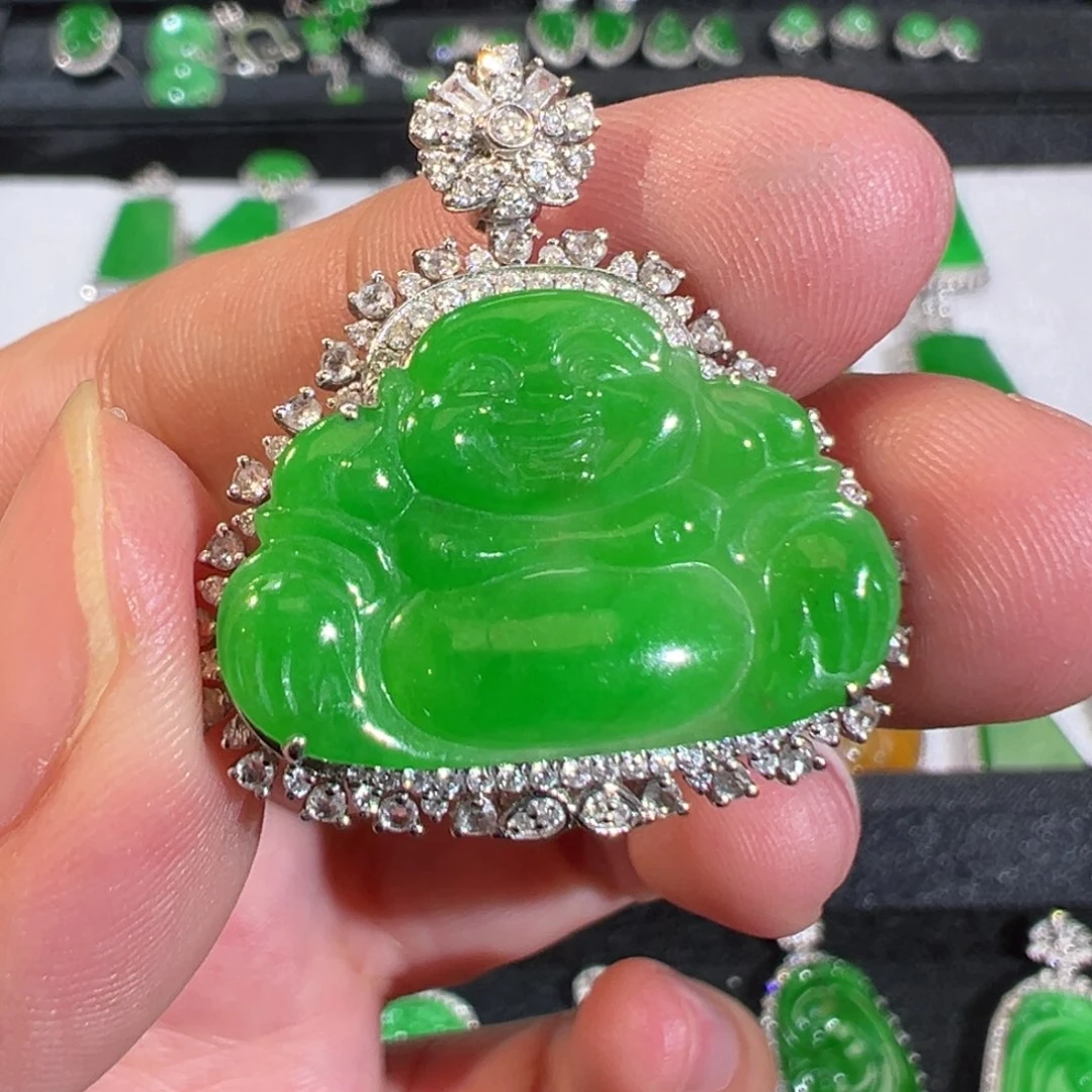 【闪购商品】翡翠吊坠(不含链)18K金镶嵌