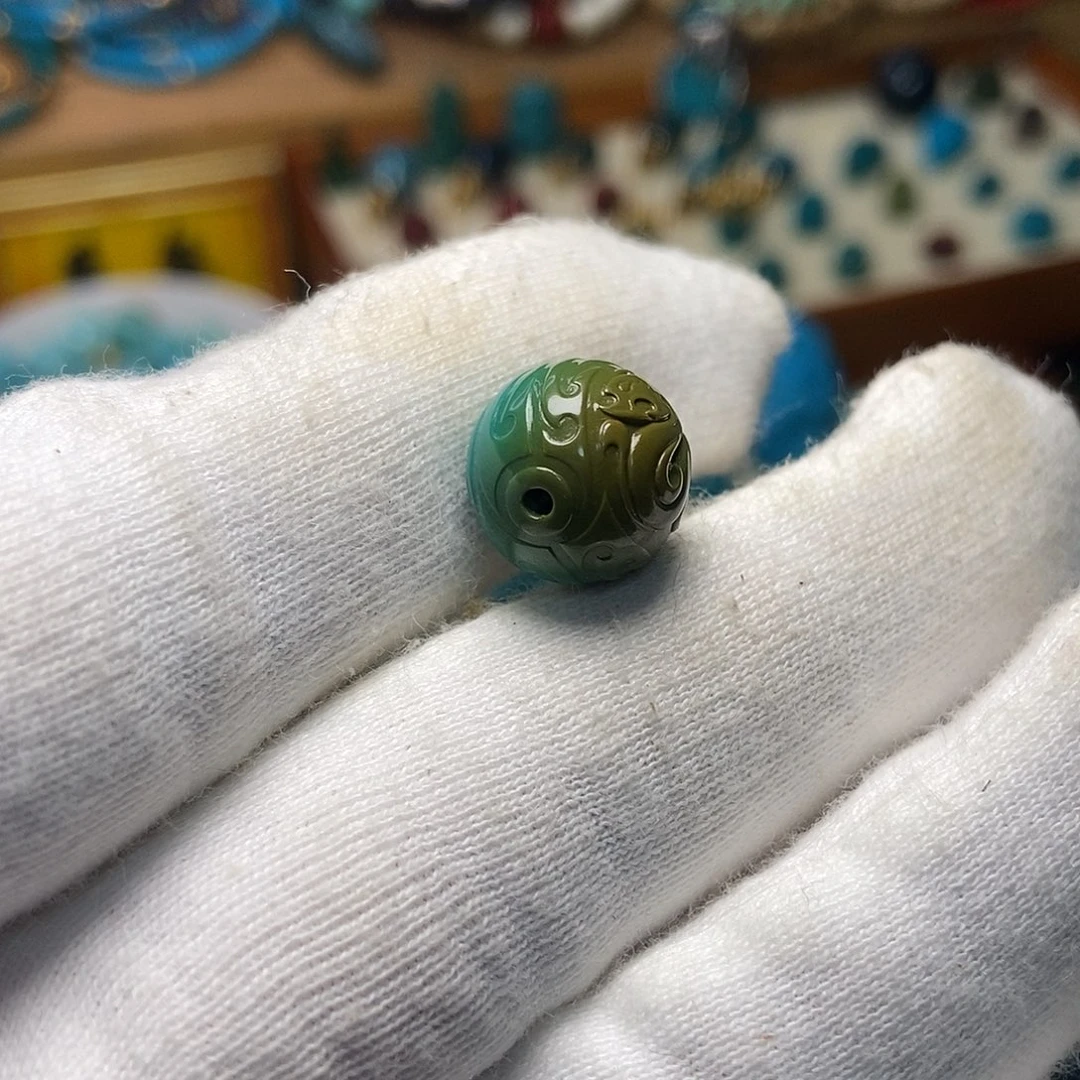 未镶嵌绿松石珠宝奇石12.5mm4色博古龙