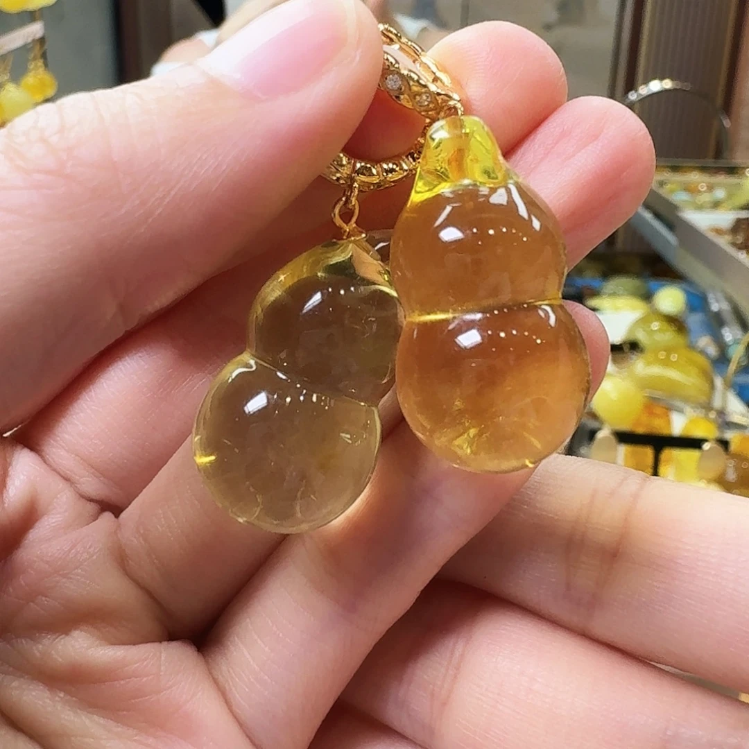 琥珀未镶嵌颈饰耳坠