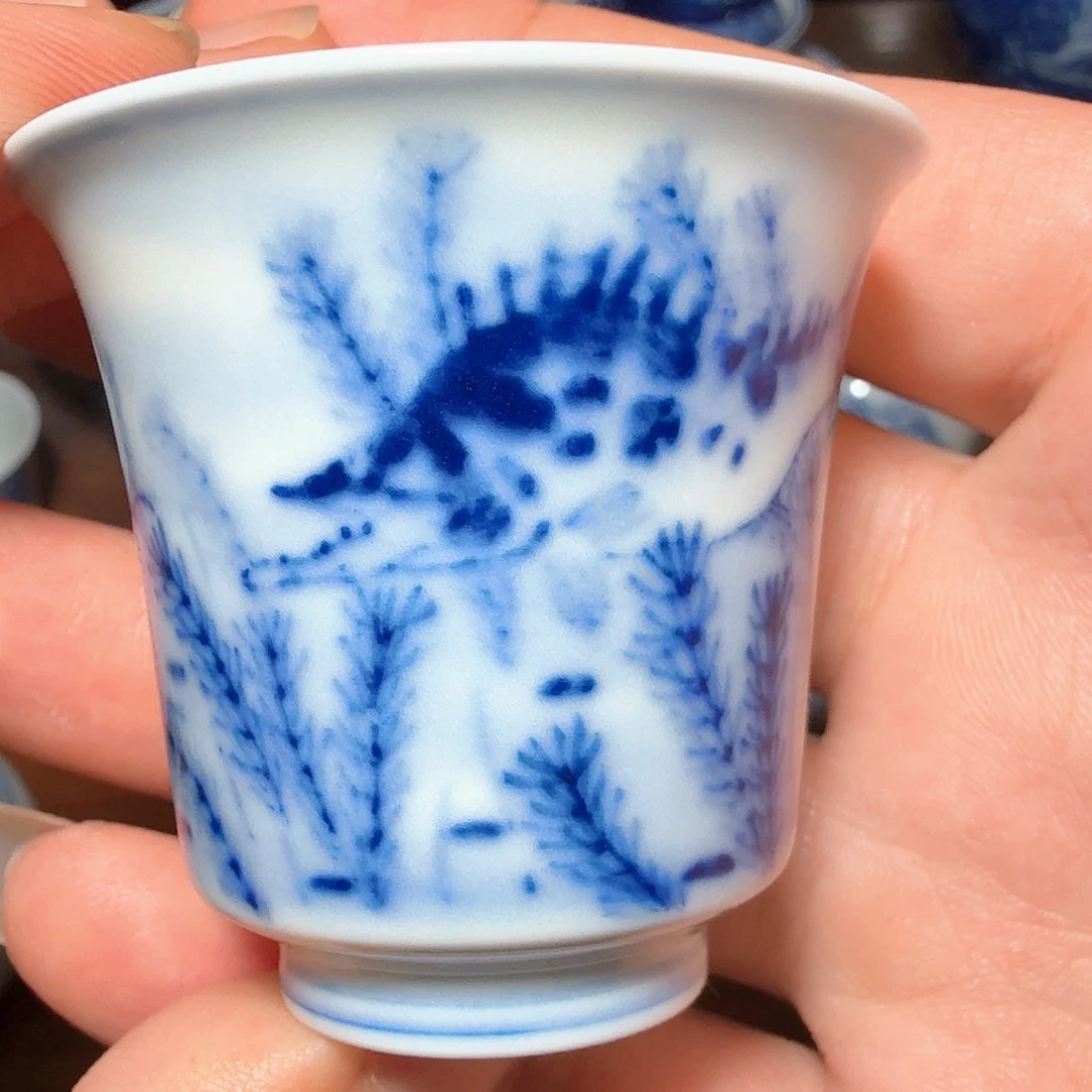 釉下青花柴窑单杯