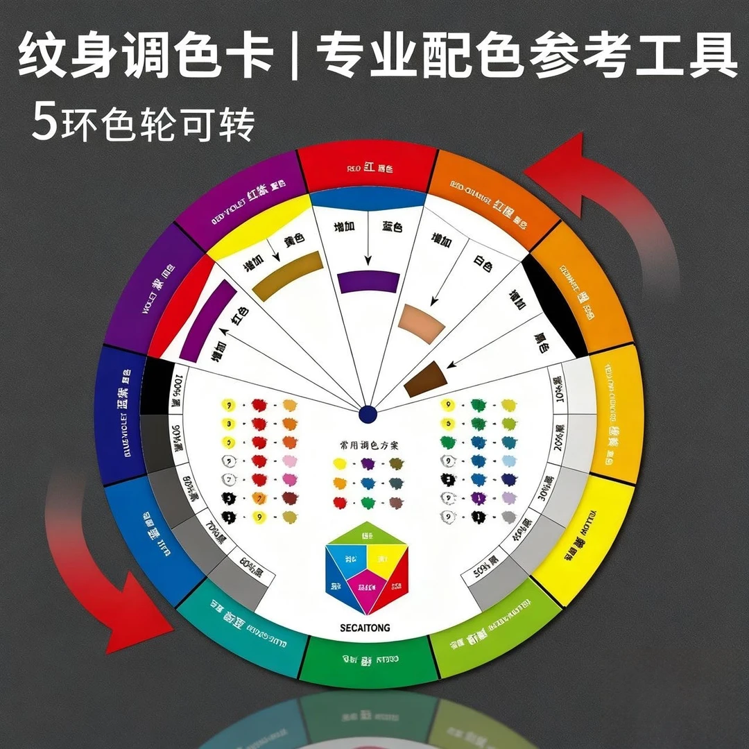 纹身专用调色卡!可以调出任何你想要的冷门颜色