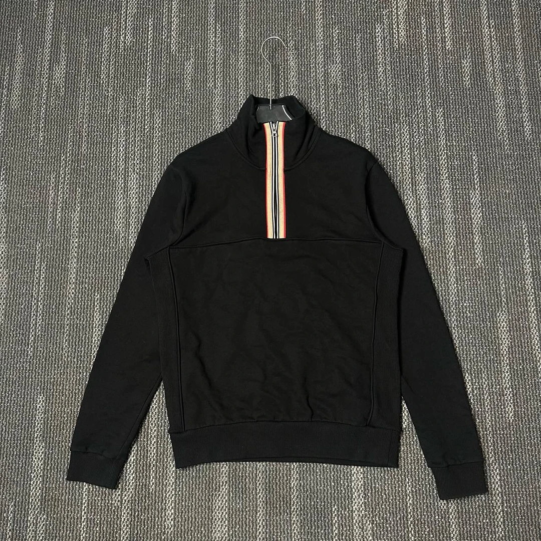 99新 BURBERRY/博柏利 经典织带半拉链式卫衣/尺码XS