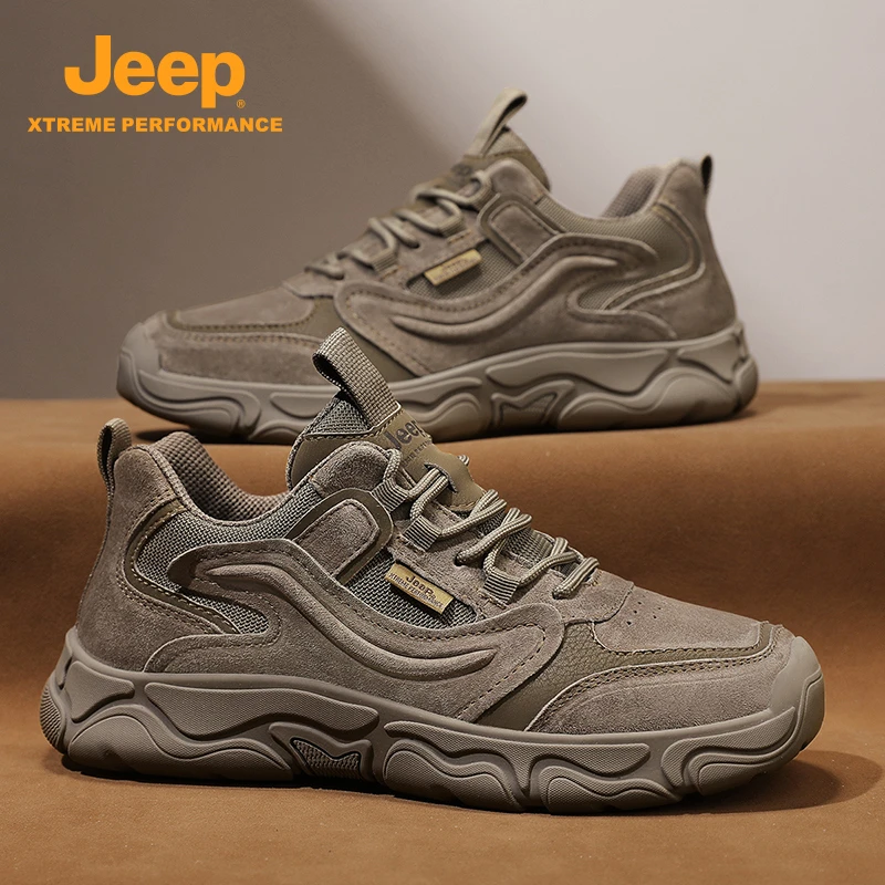 JEEP/吉普休闲男鞋春季男士户外工装鞋轻便防滑耐磨上班工作潮鞋