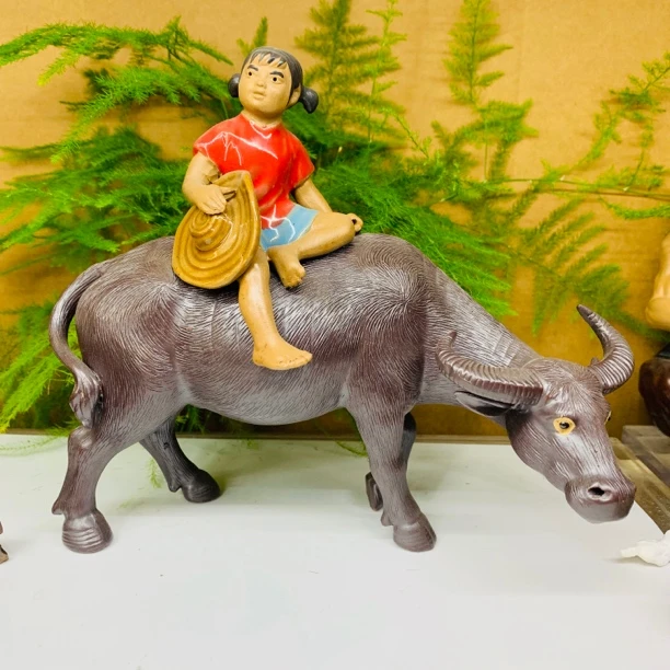 骑牛高品陶瓷假山盆景造型