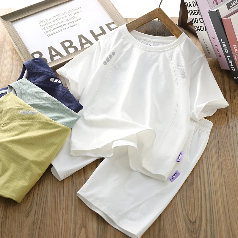 男童夏装套装2025新款儿童装速干衣服夏季薄款短袖T恤短裤两件套