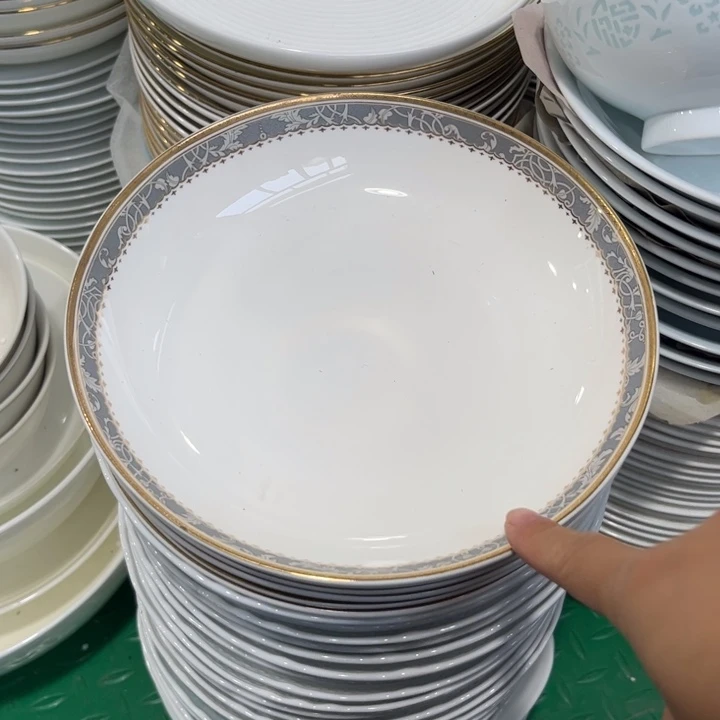 瓷片八寸深盘六个