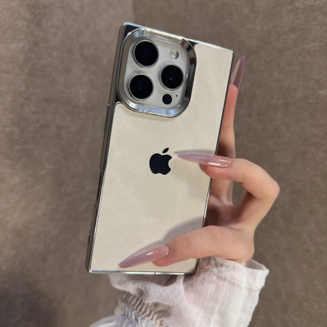 创意方形牛仔纹适用苹果16手机壳iPhone15promax全包14小众13女款
