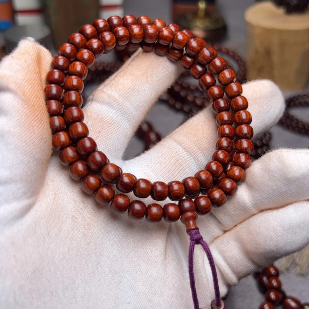 小叶紫檀手串/手链6*7 精工老型 甄选纯黑树头老料鳞底高油密