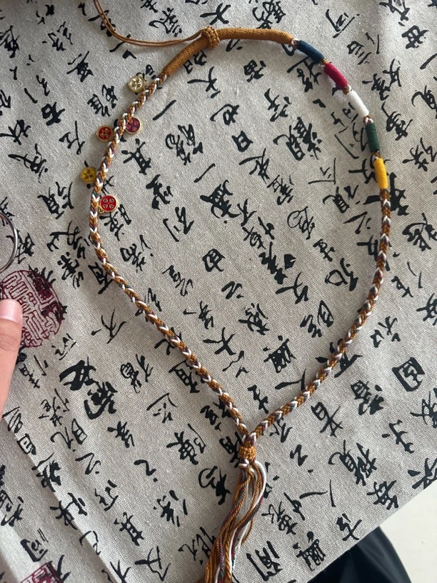 五路财神唐卡项链五彩绳手工编织(直播福利不退不换拍下即同意)