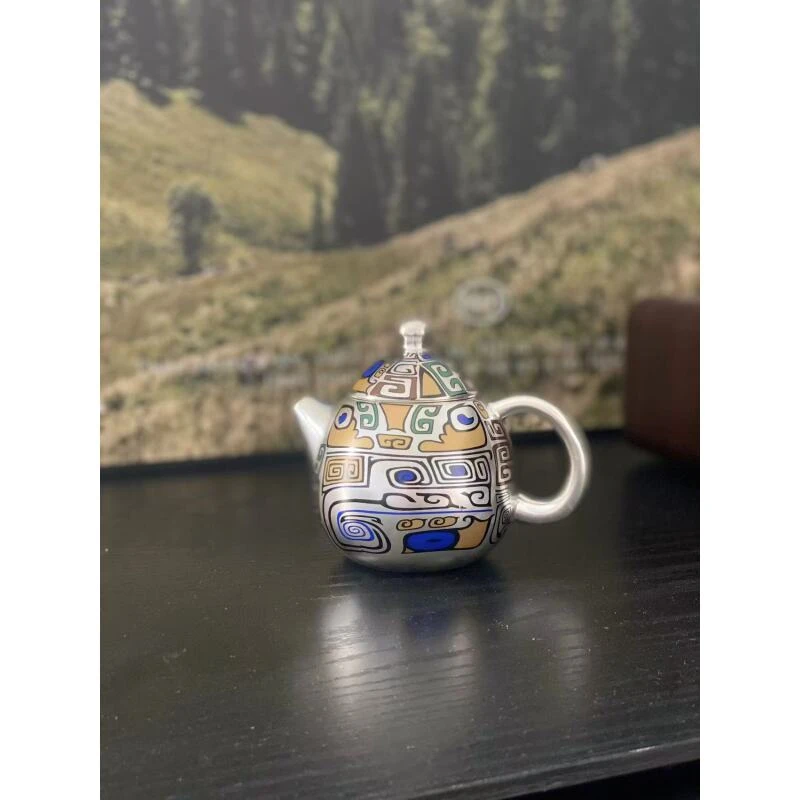 （郑永煌带证书单壶）饕餮手工绘画龙蛋壶养生茶壶茶具w2442