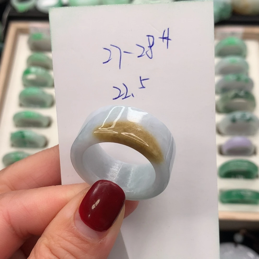 【闪购商品】翡翠戒指未镶嵌27.28圈
