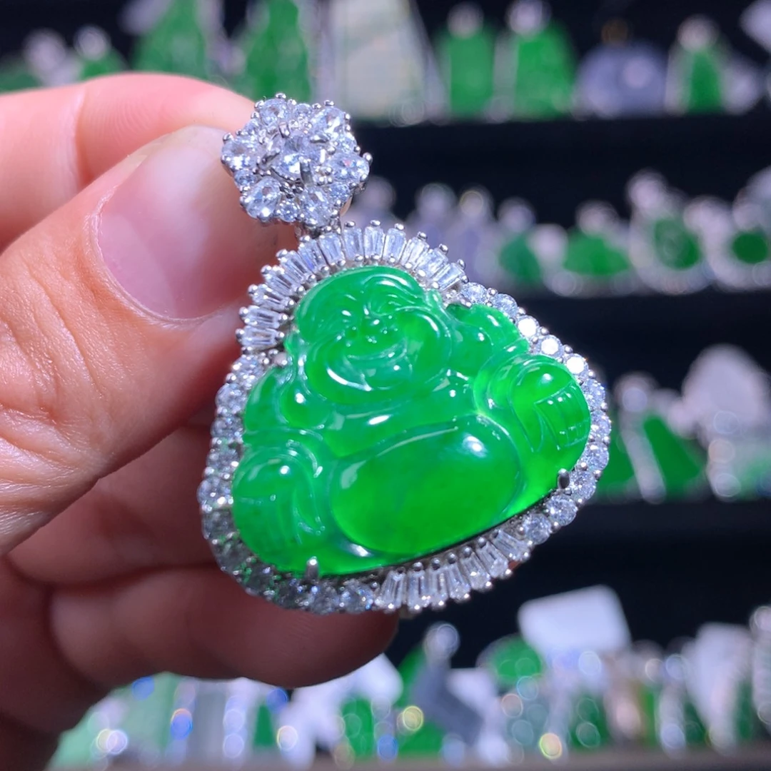 【闪购商品】颈饰银S925镶嵌翡翠天然翡翠