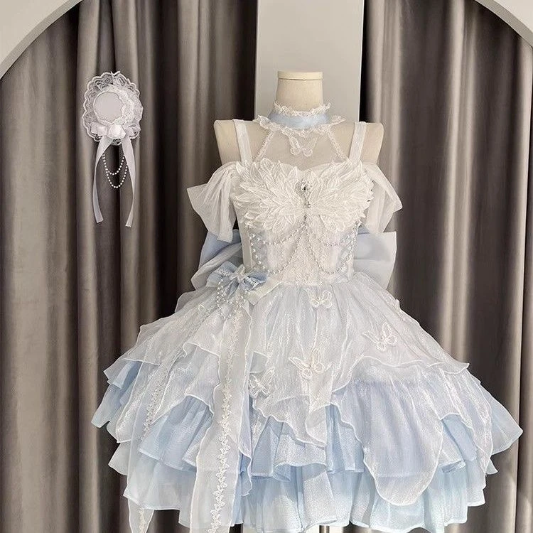 现货平替白天鹅公主礼服lolita蝴蝶洛丽塔成人礼蓬蓬裙生日