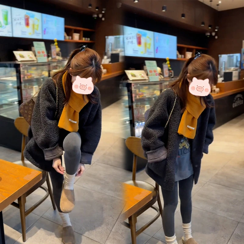 气质复古慵懒风单排扣老钱风外套女秋冬新款宽松显瘦休闲纯色上衣