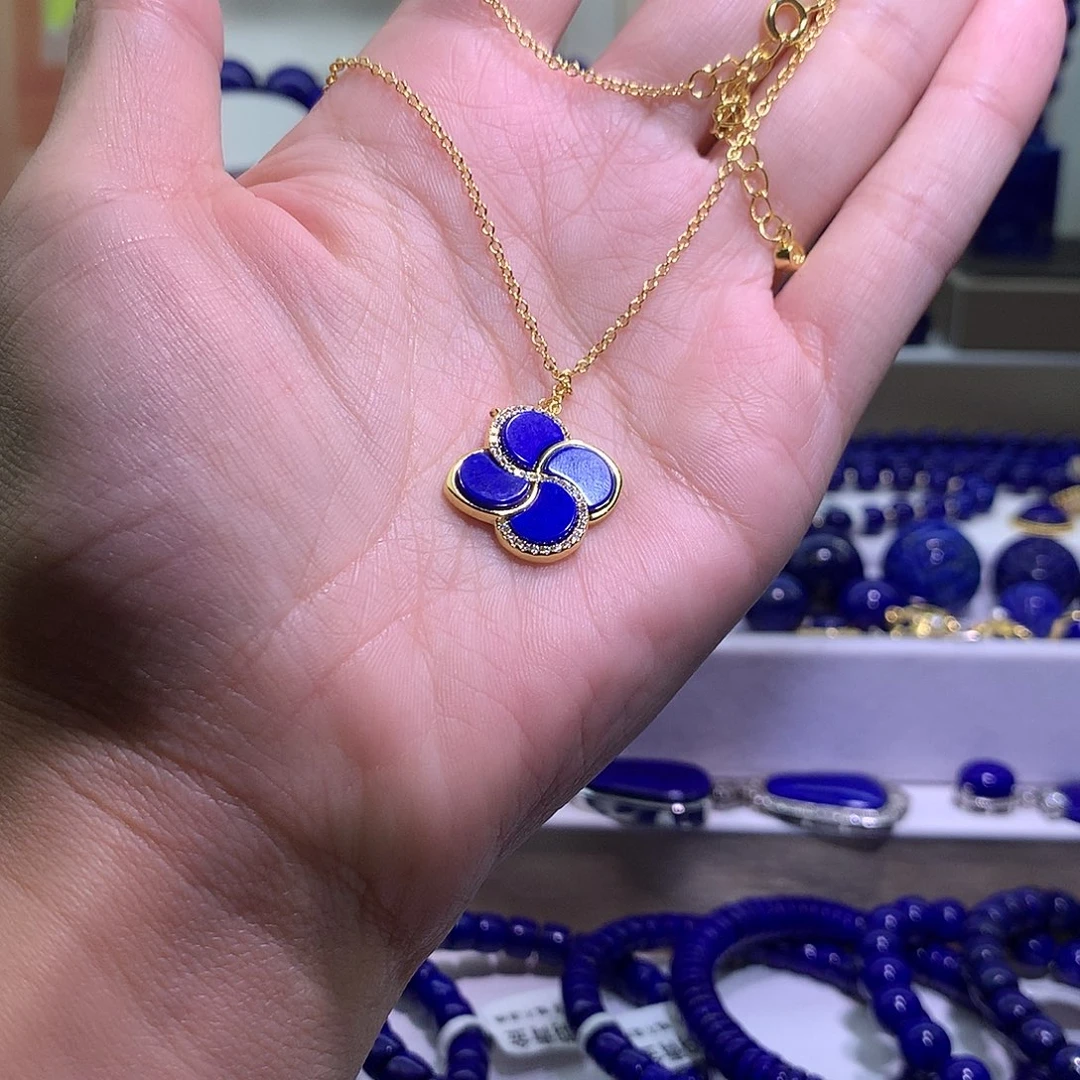 青金石合金天然原矿项链