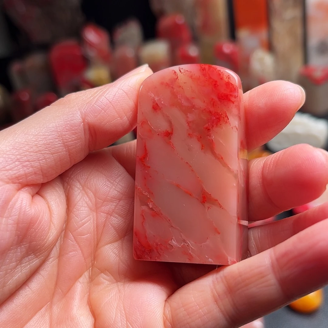 印石巴林石鸡血石扁章