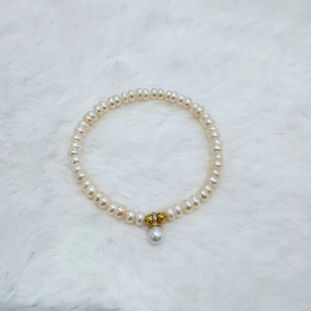 【慢时光】天然珍珠手串 极光 4-5mm 铃铛款 活泼可爱款