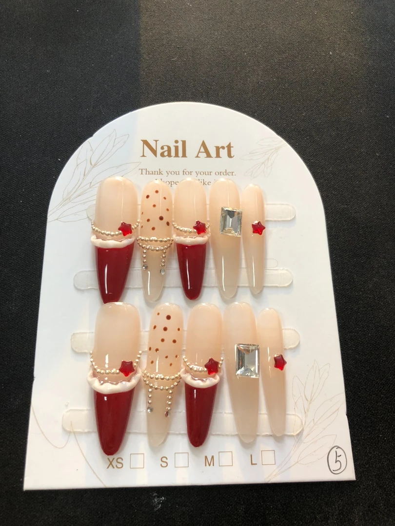 小满【气质千金】方糖钻饰纯手工穿戴甲显白中长款