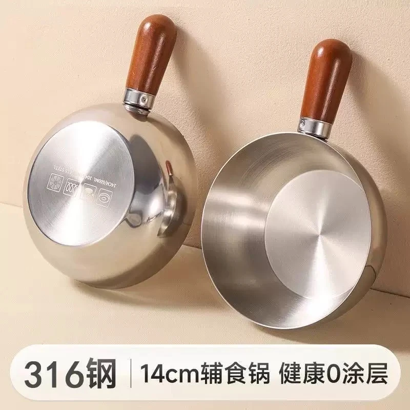 韩式泡面碗304不锈钢电磁炉可加热带盖个人专用食品级拌面带把碗