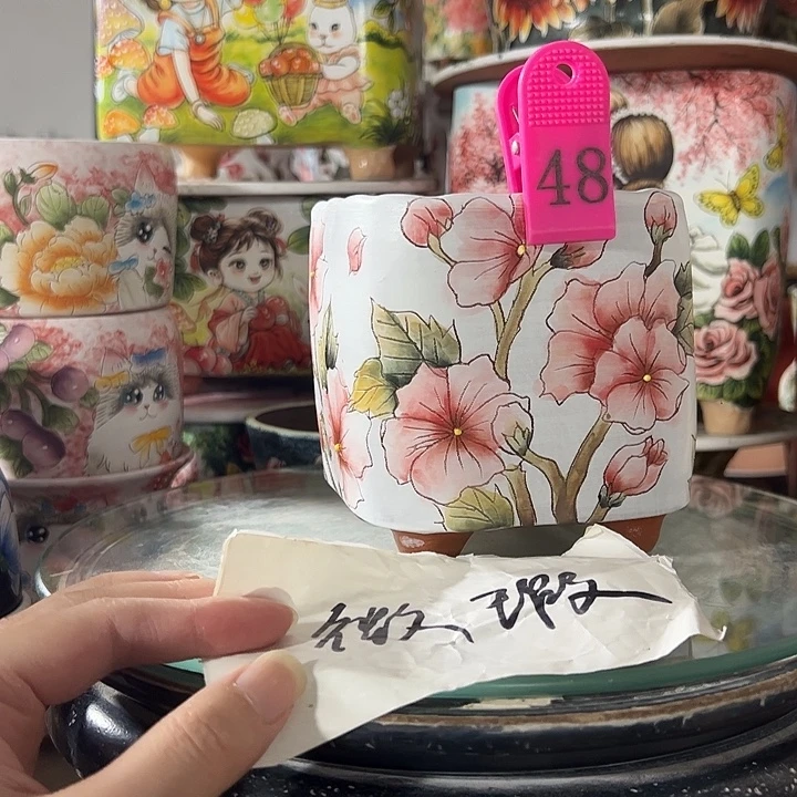 景德镇手绘花盆满38包邮