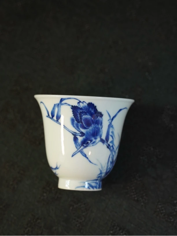 九瓷堂 单翠薄胎铃铛杯景德镇功夫茶具品茗主人杯