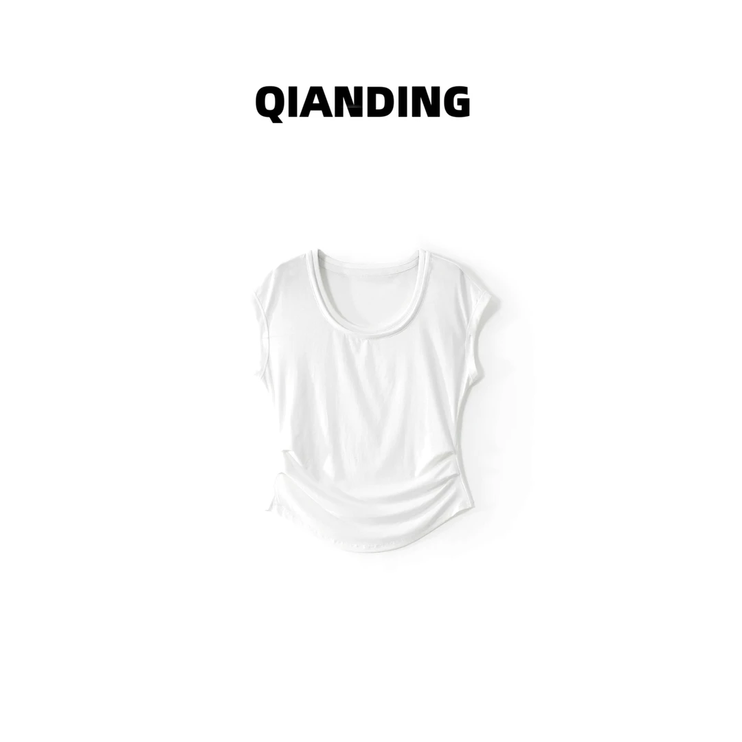 JZ 【腰精假两件T】莱赛尔混纺冰柔Q弹显瘦舒适时尚百搭T恤JZ25227