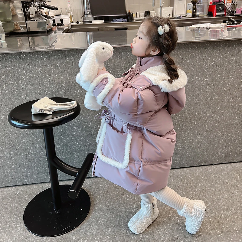 女童棉衣外套冬装2025新款洋气韩版女孩加厚羽绒棉服儿童棉袄冬款