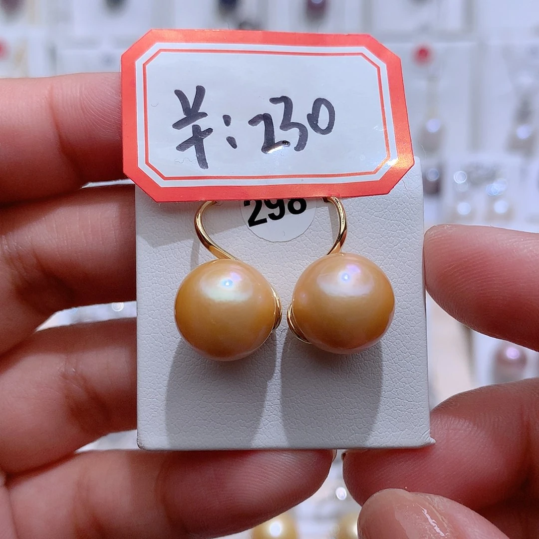 银S925镶嵌淡水珍珠耳饰CC
