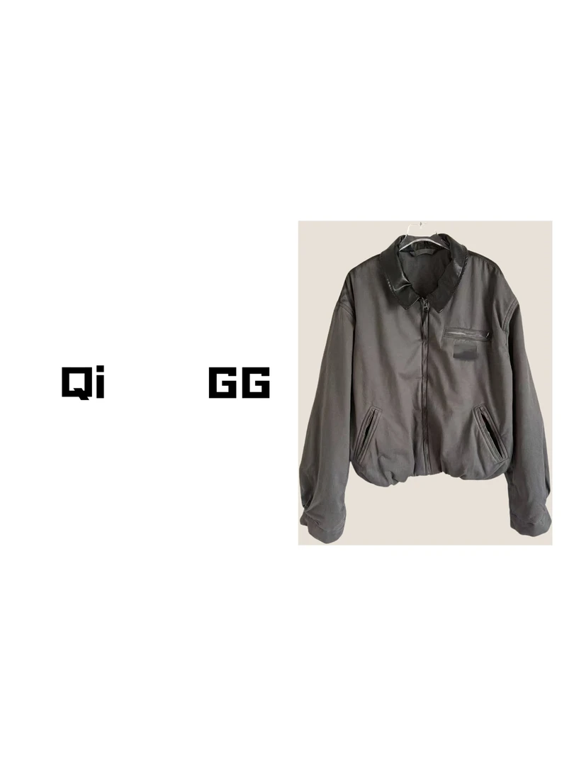 【Qi    GG】短款收腰休闲宽松飞行员夹克外套