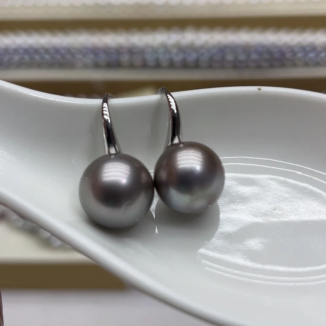 银S925镶嵌海水珍珠耳饰