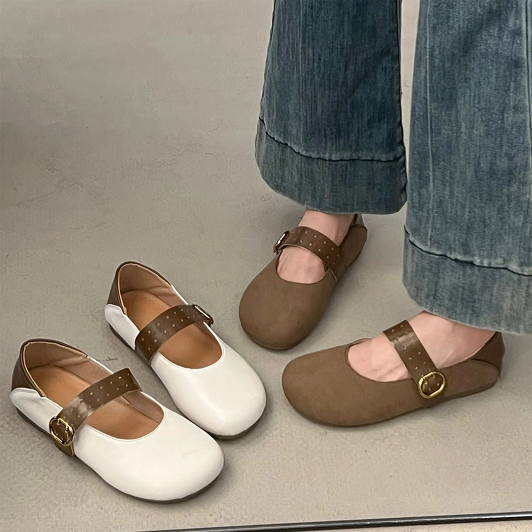 法式平底鞋两穿勃肯鞋单鞋女夏2025新款配裙子玛丽珍奶奶鞋豆豆鞋