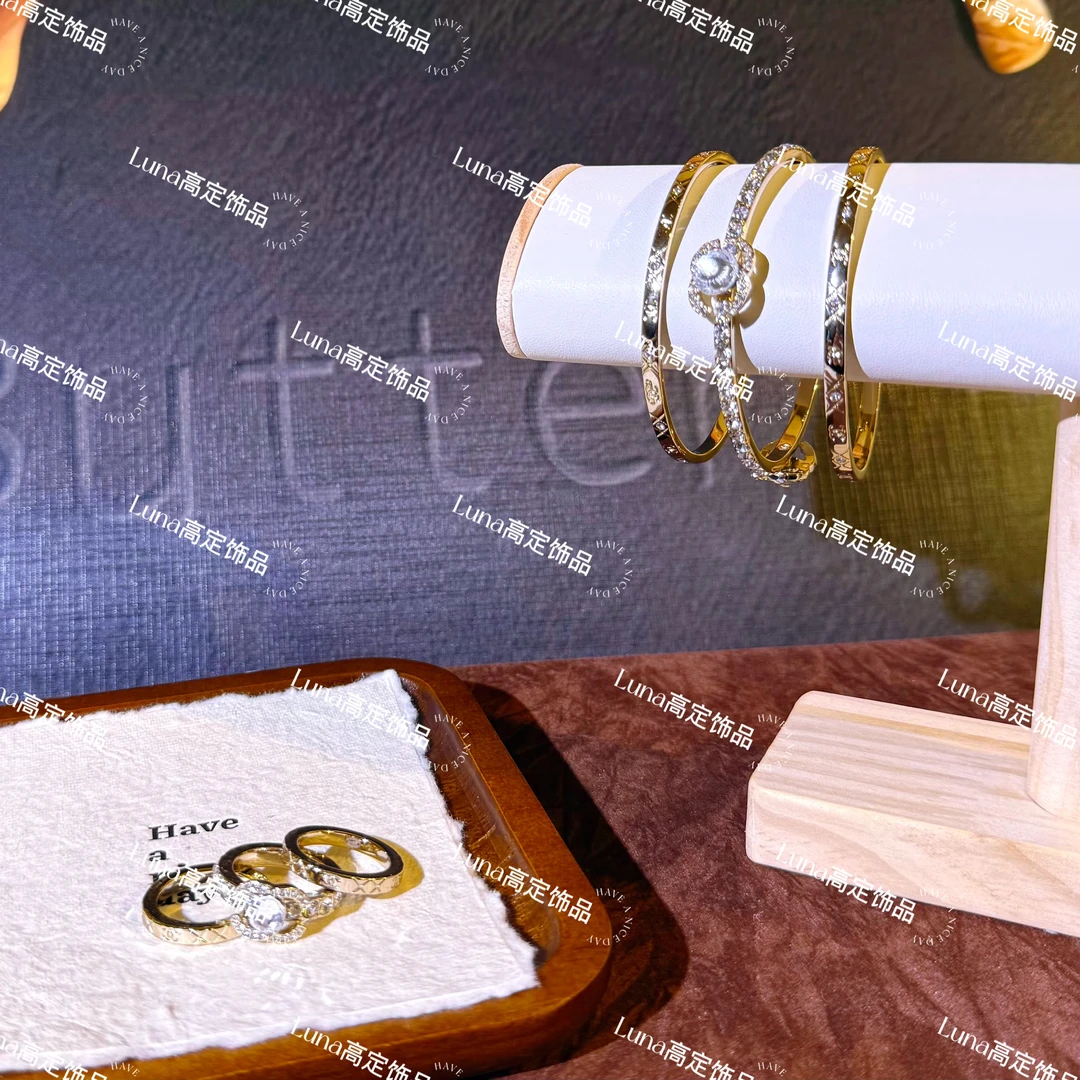 铜合金合成锆石耳饰 C09 个性三合一满镶戒指耳饰