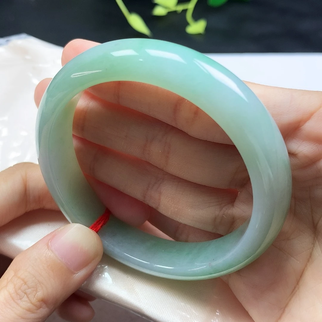 未镶嵌手镯翡翠55圈口油润满绿正圈编号874
