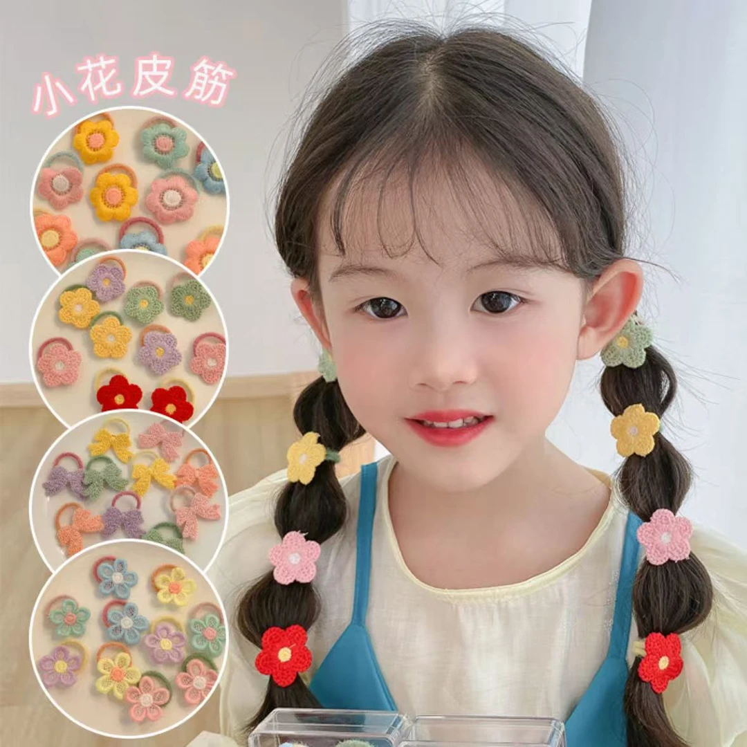 发饰新品韩版刺绣花朵不伤发皮筋发圈皮筋儿童可爱宝宝头饰小女孩