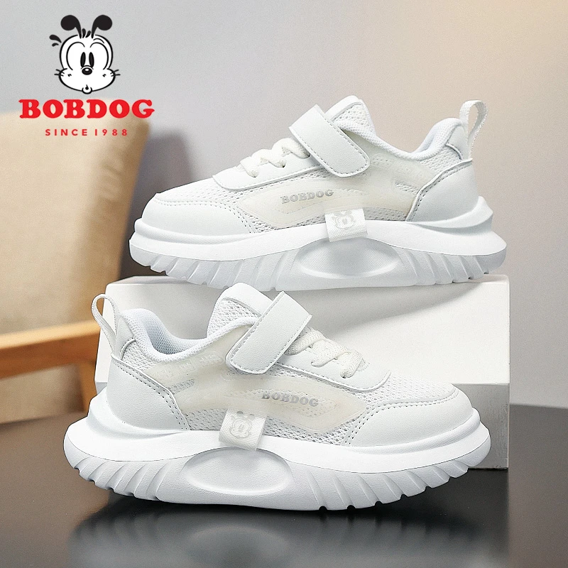 巴布豆儿童鞋男童运动小白鞋单网夏季透气网面小学生舒适跑步鞋子