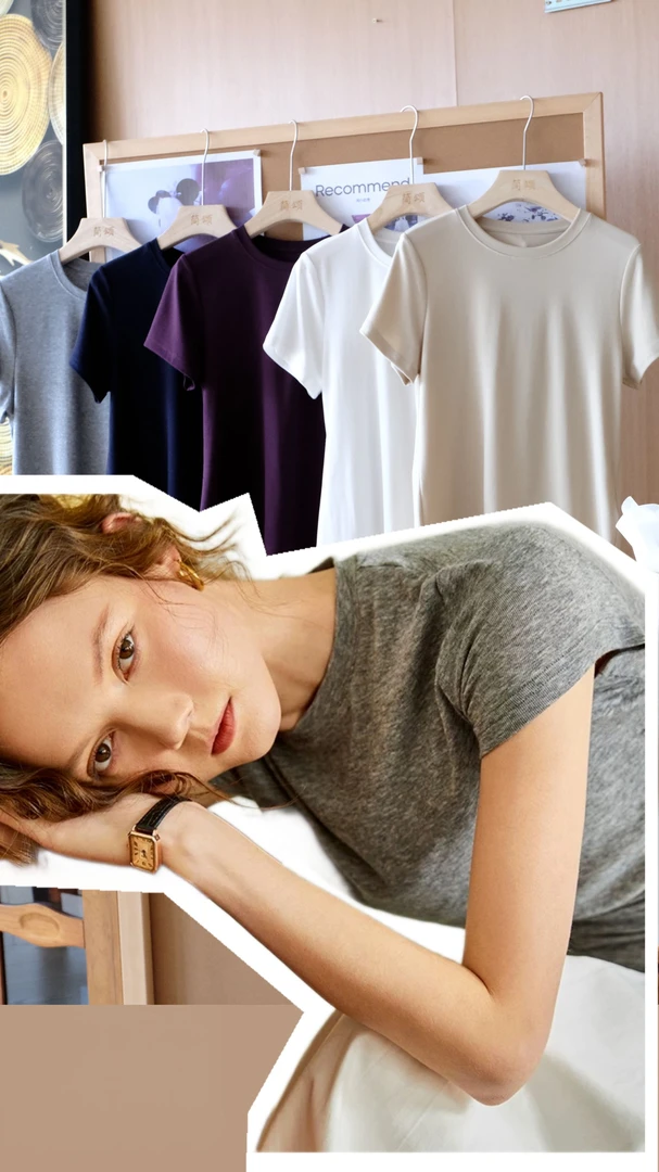 二代丨瘦瘦T丨肌肤的温柔 TH外单25年T恤新百搭女士短袖T恤YA041