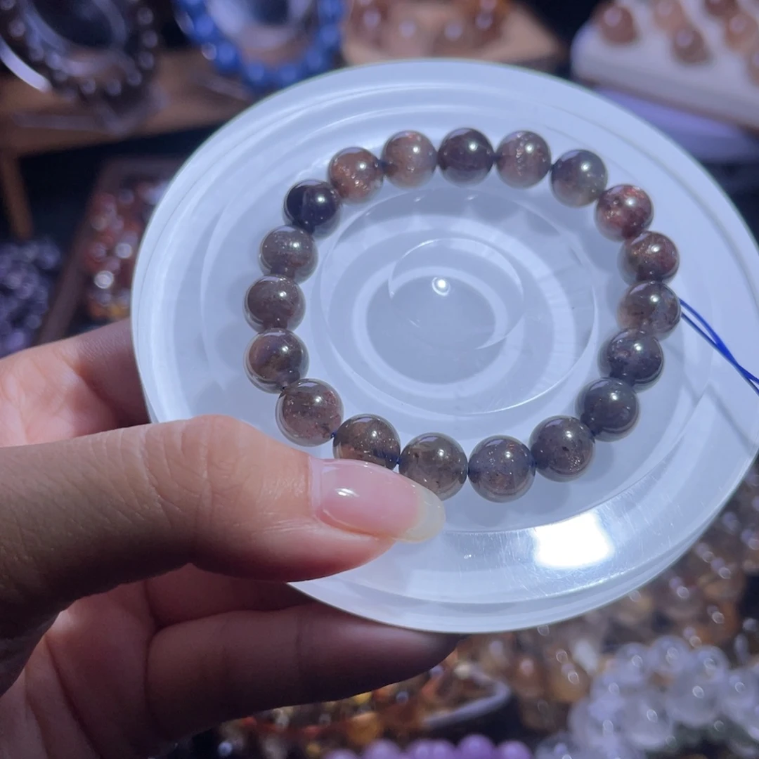 水晶手串未镶嵌血滴堇青